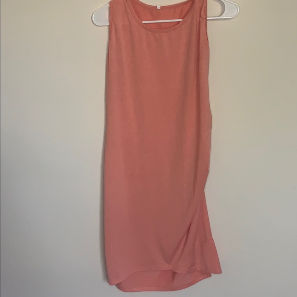 fitted peach dress